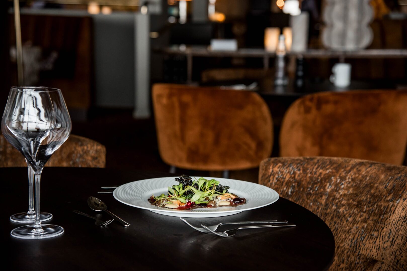 förrätt carpaccio i sandbergs restaurang