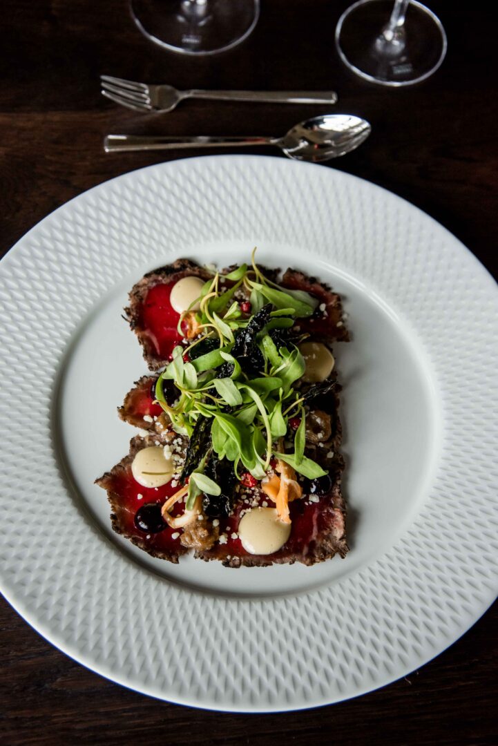 appetizer carpaccio in restaurant sandbergs