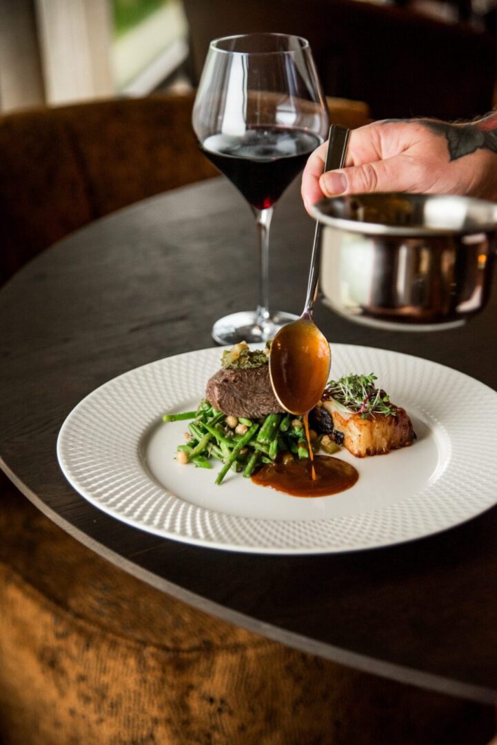 main course in the restaurant